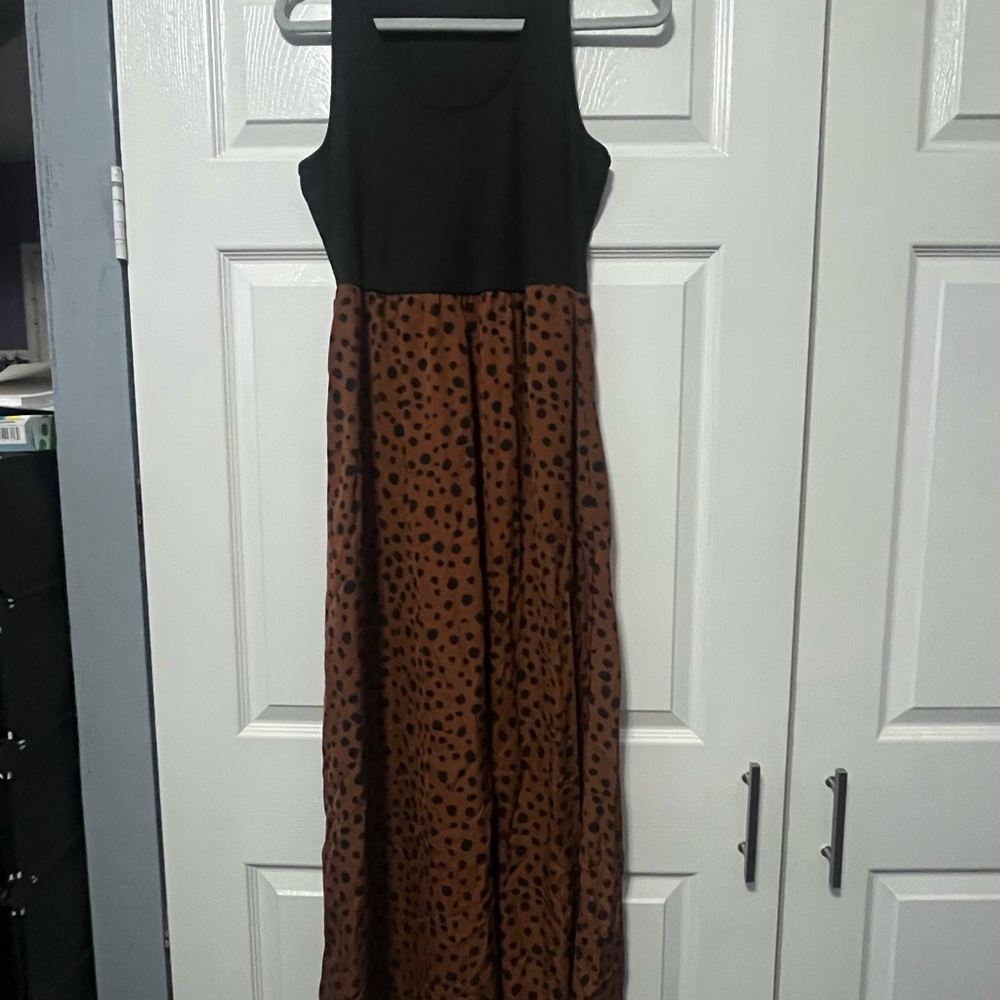 SHEIN Black and Brown Maxi Dress